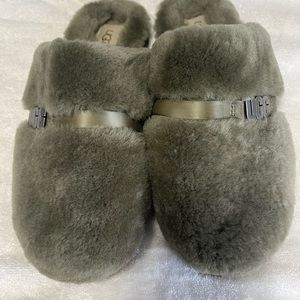 UGG womens Dalla Plaid Metal Graphic Nat Slippers #1123390 Sz 11 Burnt Olive